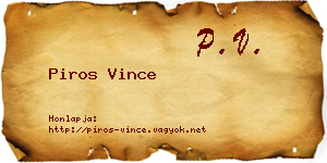 Piros Vince névjegykártya